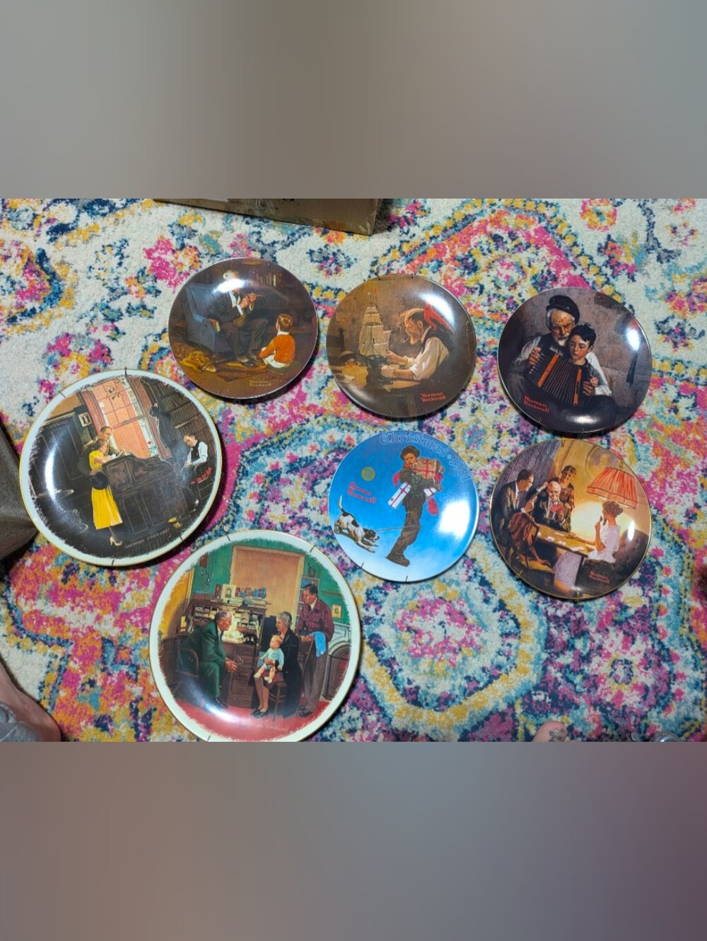 Vintage Decorative Collector Plates - Assorted Color Prints. Norman Rockwell